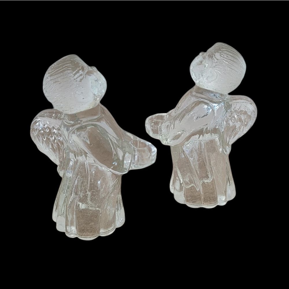 2 angels singing mini candle holder